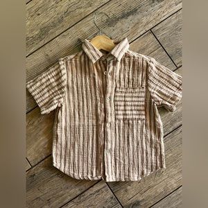 Rylee + Cru collard striped button up - rust